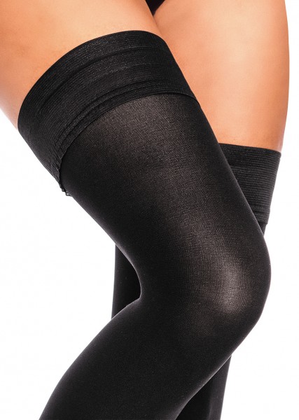 Glamory - Opaque plus size hold ups with plain top