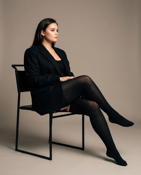 Glamory Ouvert 60 - Uigennemsigtige plus size strømpebukser med åben skridt