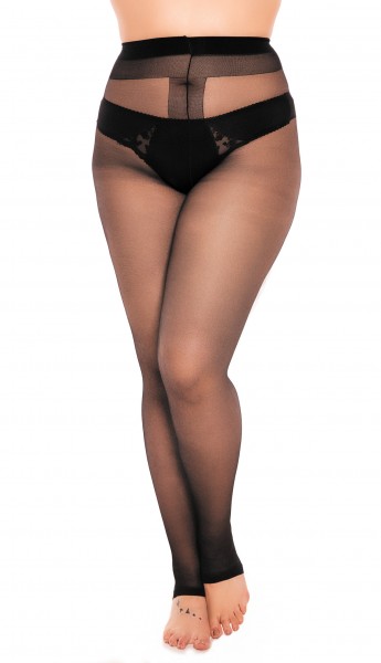 Glamory Toeless 20 - Gloss plus size tights with open toe