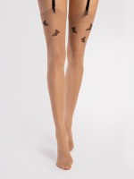 Fiore - Sheer stockings with a charming butterfly motif and a close fitting flat top Fiore - Sheer stockings with a charming butterfly motif and a close fitting flat top