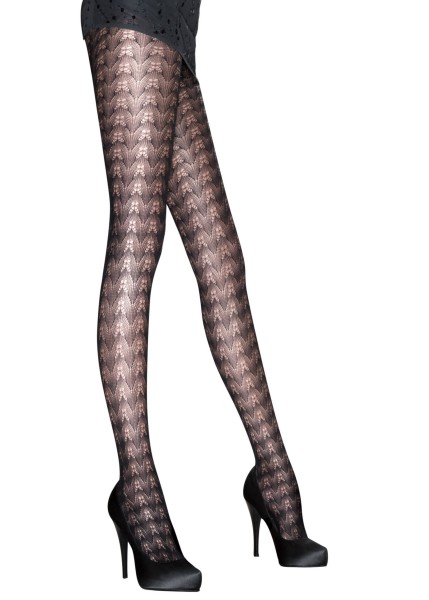 Aristoc Textured Chevron - Openwork zigzag pattern tights