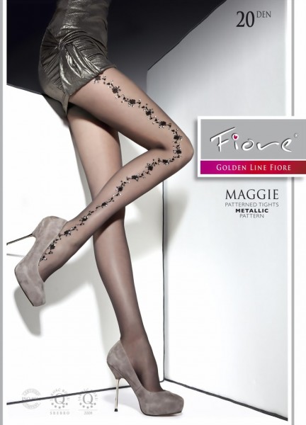 Fiore - Elegant floral pattern tights Maggie 20 DEN